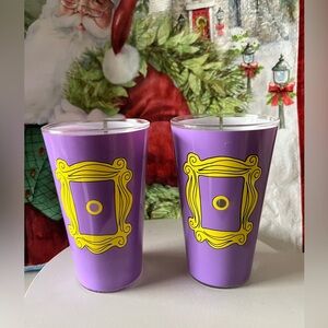 Friends Warner Brothers Set of Glasses Purple Yellow Frame Central Perk NIB